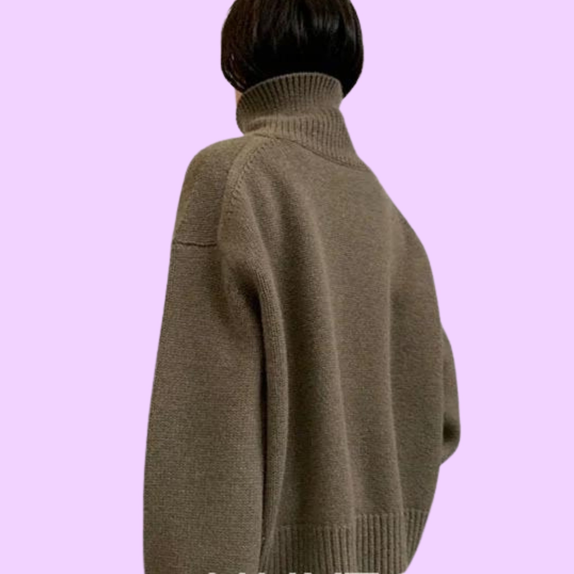 Autumn And Winter New Thick Cashmere Sweater Women High Neck Pullover  Sweater Warm Loose Knitted Base Sweater Jacket Tops